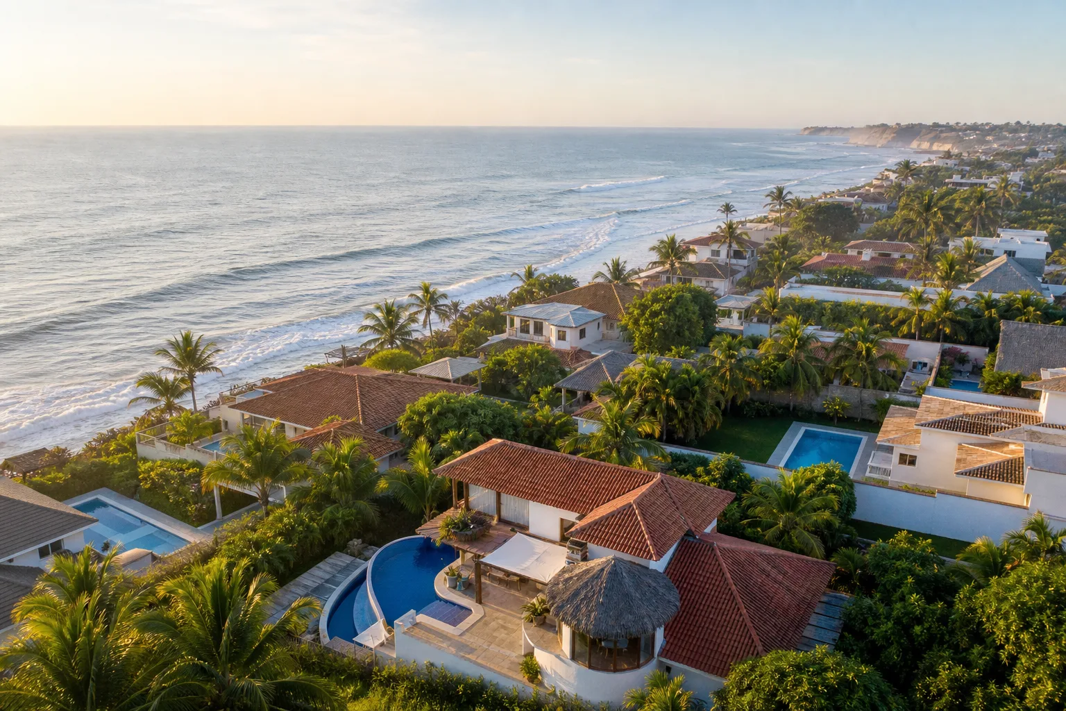 Vista costera de San Clemente con alojamientos vacacionales y el océano Pacífico